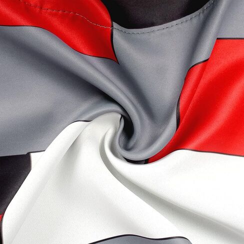 AILUER ستائر هندسية باللون الأسود والأبيض والأحمر والرمادي للنوافذ، ستائر معالجة النوافذ نصف نافذة ستارة للمطبخ وغرفة المعيشة وغرفة النوم (هندسي، 52 بوصة × 18 بوصة) in Kuwait