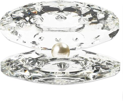 صدف بحري كريستالي، تمثال زجاجي مع لؤلؤ لهدايا الزفاف (4 × 3 × 2.6 انش) in Kuwait