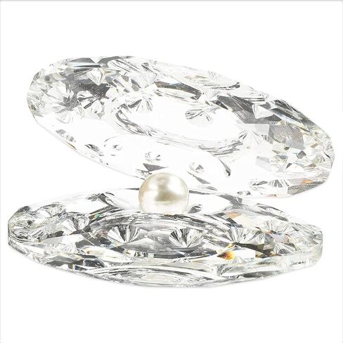 صدف بحري كريستالي، تمثال زجاجي مع لؤلؤ لهدايا الزفاف (4 × 3 × 2.6 انش) in Kuwait
