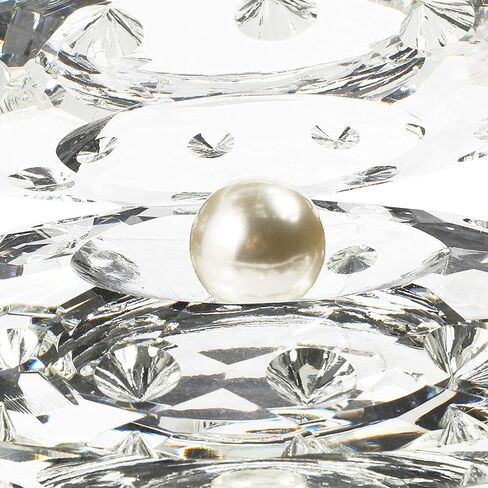 صدف بحري كريستالي، تمثال زجاجي مع لؤلؤ لهدايا الزفاف (4 × 3 × 2.6 انش) in Kuwait