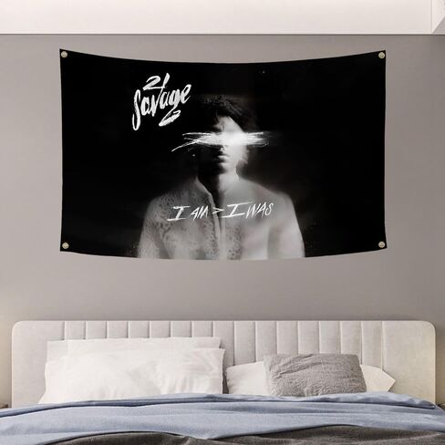 21 سافاج مغني الراب كاتب الأغاني العلم 3x5Ft الموسيقى مغني الراب المشارك نسيج كلية غرفة النوم الرجال رجل كهف فرات نوم جدار راية in Kuwait