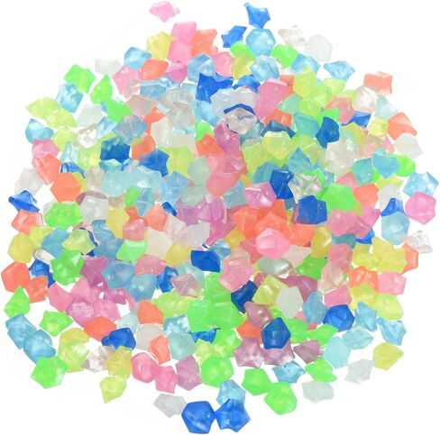 MECCANIXITY 1500pcs Glow Rocks 8-10mm Glow Pebbles Decoration in The Dark Luminous Stones Decor DIY Decorative Multicolored for Garden, Potted Plant, Fish Tank in Saudi Arabia
