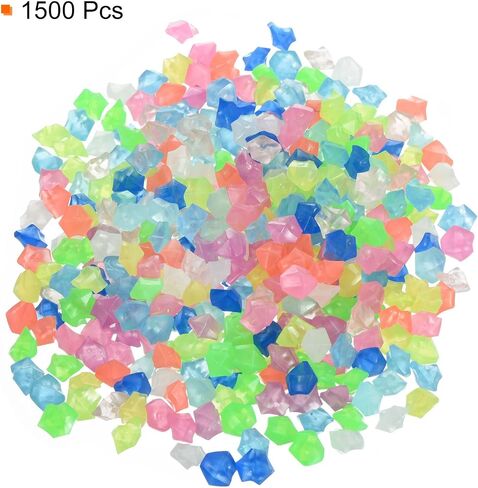 MECCANIXITY 1500pcs Glow Rocks 8-10mm Glow Pebbles Decoration in The Dark Luminous Stones Decor DIY Decorative Multicolored for Garden, Potted Plant, Fish Tank in Saudi Arabia