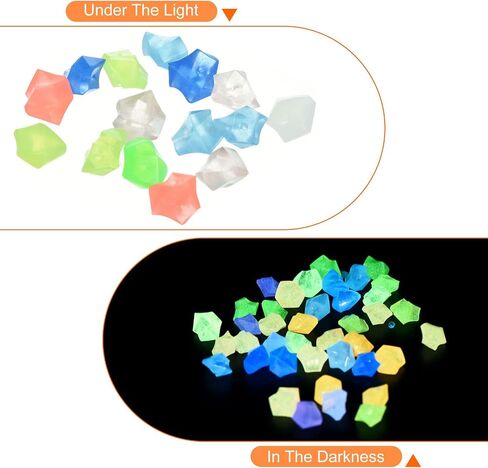 MECCANIXITY 1500pcs Glow Rocks 8-10mm Glow Pebbles Decoration in The Dark Luminous Stones Decor DIY Decorative Multicolored for Garden, Potted Plant, Fish Tank in Saudi Arabia