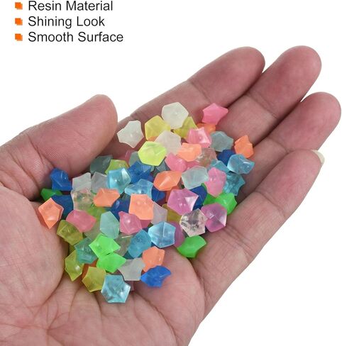 MECCANIXITY 1500pcs Glow Rocks 8-10mm Glow Pebbles Decoration in The Dark Luminous Stones Decor DIY Decorative Multicolored for Garden, Potted Plant, Fish Tank in Saudi Arabia