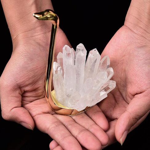 AMOYSTONE 5.9" White Crystal Swan Figurine Collection Home Decor Ornament Handmade Natural Healing Stone Crafts Paperweight Great Gift for Girlfriend Birthday Holidays Christmas in Kuwait