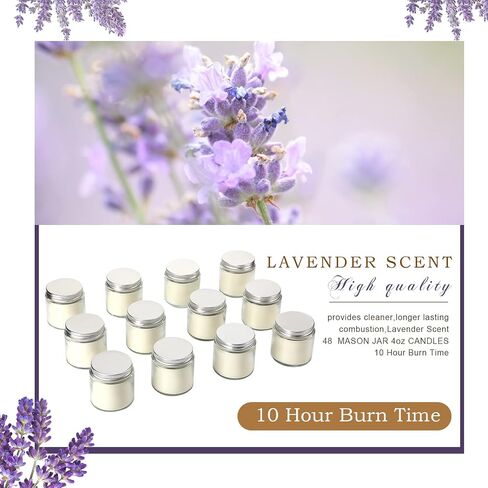 Lounsweer 24 Pcs Bulk Candles Mini Mason Jar Candles 4oz Small Scented Wedding Favors Gifts Lavender Wax Stress Relief Aromatherapy Candles for Christmas Birthday Baby Shower Party Favors(Rose Gold) in Saudi Arabia