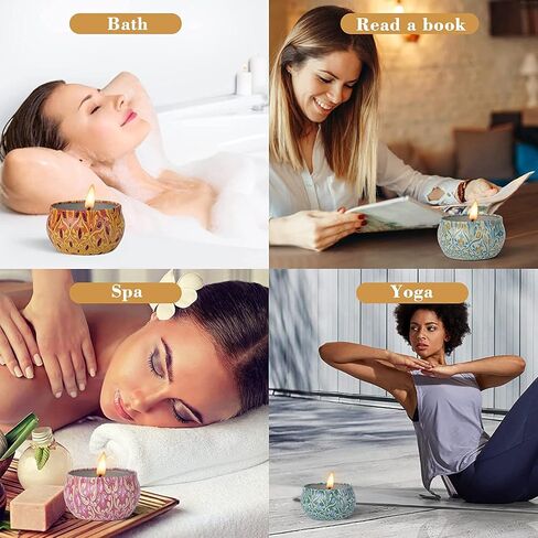 هدايا الشموع المعطرة للنساء من أليكياي، شموع معطرة للمنزل، 12 مجموعة هدايا شموع شمع الصويا، هدايا عيد ميلاد للنساء الأم وأفضل الأصدقاء والزميلة، شكرًا لك هدايا عيد الأم in Saudi Arabia