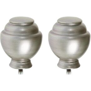 KAMANINA Round Replacement Finials for 3/4 or 5/8 Inch Curtain Rods, Antique Bronze Drapery Rod Finials with M6 standard Screws, set of 2