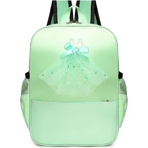 Cute Ballet Dance Backpack,Tutu Dress Dance Bag,Waterproof Bag Ballerina Duffle Bag Personalized dance bags Gym Bag. (Green)