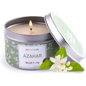 MAGNIFICENT101 Flower Intention Smudge Candle for House Energy Cleansing, Banishes Negative Energy I Purification and Chakra Healing - Natural Soy Wax Tin Candle 6oz (AZAHAR)
