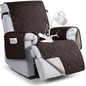 VANSOFY 100% Waterproof Recliner Chair Covers, Recliner Cover Non-Slip Dog Chair Cover Furniture Protector Washable Slipcover with Pocket, Elastic Straps for Pets, Dogs(Chocolate, 23.6") in Kuwait
