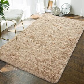 Andecor Soft Fluffy Bedroom Rugs, 3 x 5 Feet Indoor Shaggy Plush Area Rug for Boys Girls Kids Baby College Dorm Living Room Home Decor Floor Carpet, Black in Saudi Arabia