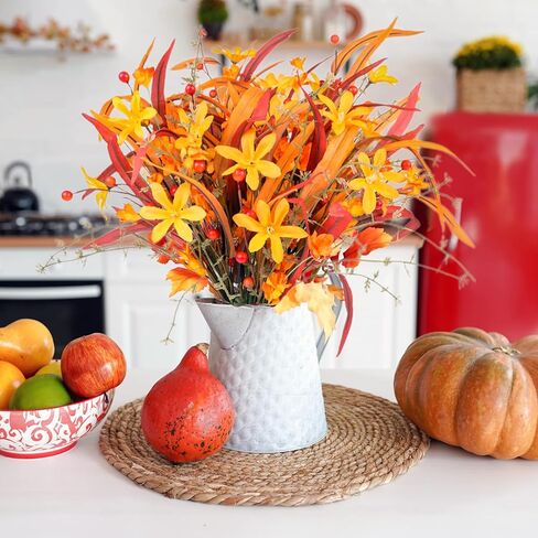 ChamBay Fall Faux Flowers, 6pcs Artificial Flowers Fall Picks, Fake Silk Flowers Fall Stems, Faux Paper Flowers Fall Floral Stems for Farmhouse Table DéCor, Thanksgiving Gifts in Kuwait