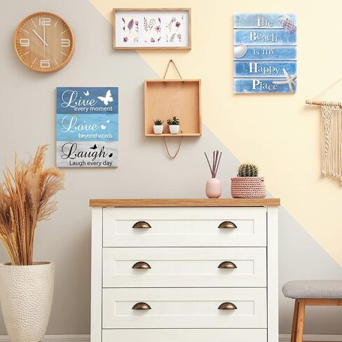Modern Rustic Live Love Laugh Canvas Wall Art,Inspirational Quotes Wall Art Canvas Framed Painting Ready to Hang Room Décor for Home Living Room Bedroom Decorations 12"x 15" in Saudi Arabia
