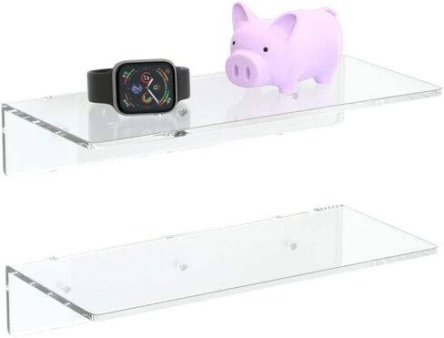 FEMELI Clear Acrylic Shelves Floating Shelves (6 inch) in Saudi Arabia