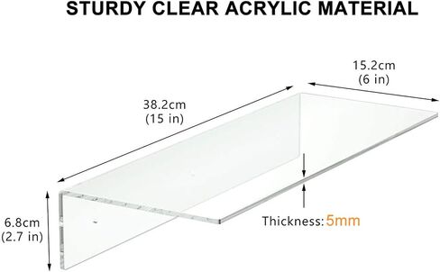 FEMELI Clear Acrylic Shelves Floating Shelves (6 inch) in Saudi Arabia