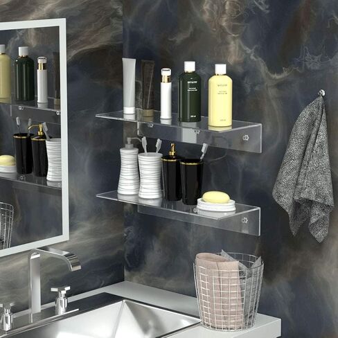 FEMELI Clear Acrylic Shelves Floating Shelves (6 inch) in Saudi Arabia