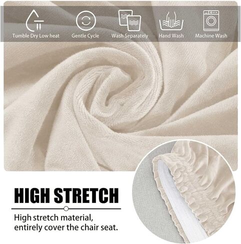 Set of 6 Stretch Taupe Velvet Wingback Chair Cover Super Soft Reusable Armchair Slipcover Washable Accent Chair Protectors for Dining Room Home Banquet Party Decor (Taupe, Set of 6) in Kuwait