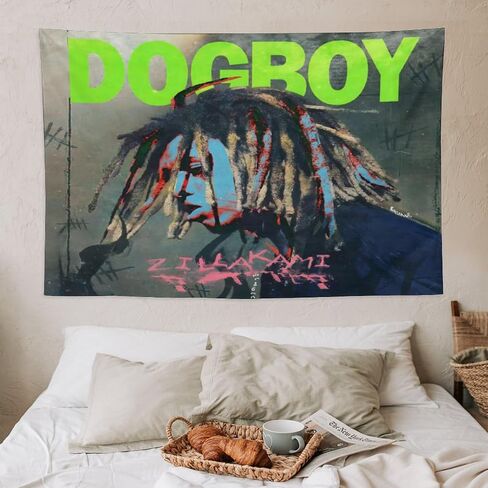Dazkqbl Zillakami - غطاء ألبوم Dogboy نسيج جدار الفن خلفية المفروشات ملصق شخصي لغرفة النوم ديكور المنزل الجدار شنقا 40 بوصة * 60 بوصة in Kuwait