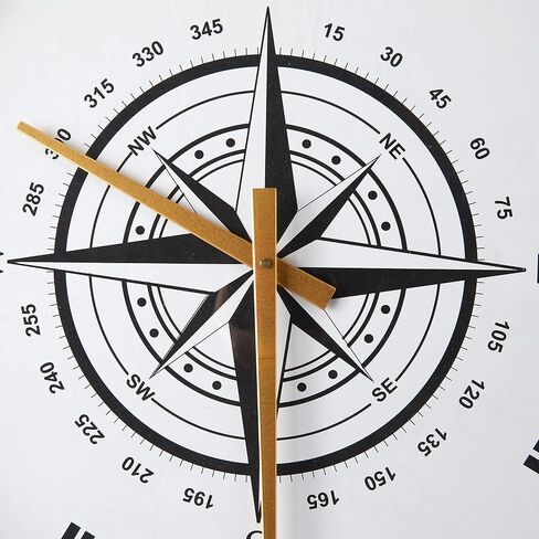 Deco 79 Stainless Steel Compass Wall Clock with Rope Accents, 20" x 2" x 19", Brown in Saudi Arabia