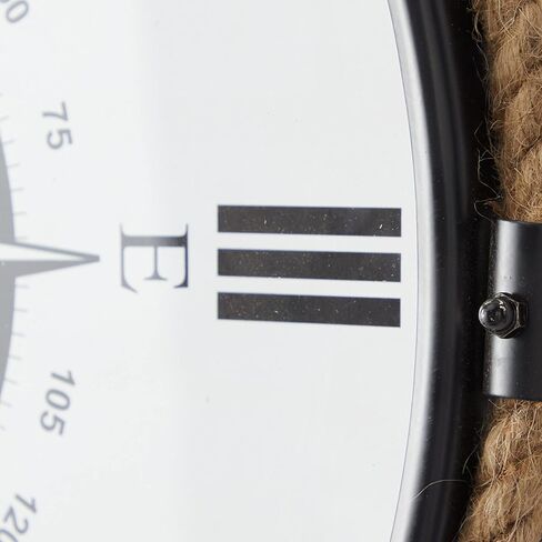 Deco 79 Stainless Steel Compass Wall Clock with Rope Accents, 20" x 2" x 19", Brown in Saudi Arabia