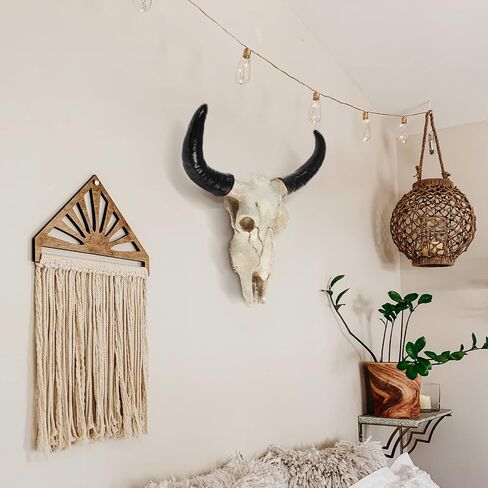 IMIKEYA Bull Head Skull Wall Hanging Art Southwestern Cow Steer Skull Nordic Style Wall Hanging Artwork Ornament Room Wall Decoration 8.6Inx6In in Saudi Arabia