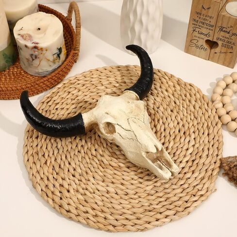 IMIKEYA Bull Head Skull Wall Hanging Art Southwestern Cow Steer Skull Nordic Style Wall Hanging Artwork Ornament Room Wall Decoration 8.6Inx6In in Saudi Arabia