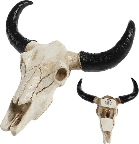 IMIKEYA Bull Head Skull Wall Hanging Art Southwestern Cow Steer Skull Nordic Style Wall Hanging Artwork Ornament Room Wall Decoration 8.6Inx6In in Saudi Arabia