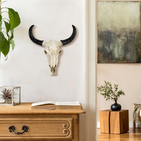 IMIKEYA Bull Head Skull Wall Hanging Art Southwestern Cow Steer Skull Nordic Style Wall Hanging Artwork Ornament Room Wall Decoration 8.6Inx6In in Saudi Arabia