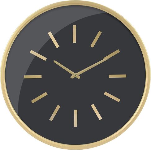 Stonebriar Modern 20" Gold Metal Battery Operated Hanging Wall Clock in Saudi Arabia