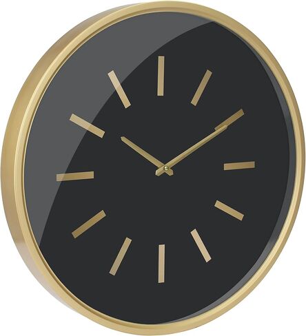 Stonebriar Modern 20" Gold Metal Battery Operated Hanging Wall Clock in Saudi Arabia