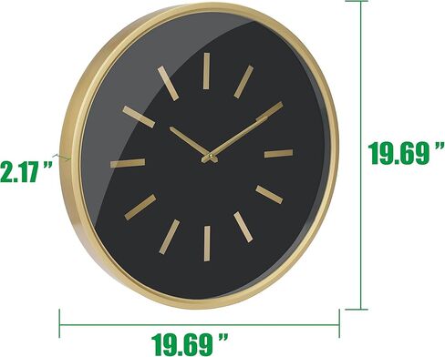 Stonebriar Modern 20" Gold Metal Battery Operated Hanging Wall Clock in Saudi Arabia