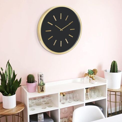 Stonebriar Modern 20" Gold Metal Battery Operated Hanging Wall Clock in Saudi Arabia