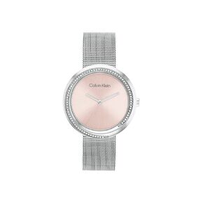 Calvin Klein Women's Quartz Stainless Steel Case and Mesh Bracelet Watch, Color: Silver (Model: 25200149)