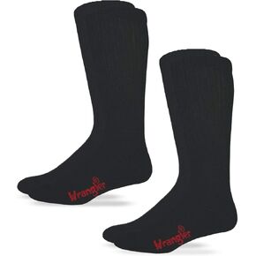 Wrangler Mens Riggs Non-Binding Smooth Toe Cushion Cotton Boot Socks 2 Pack in Saudi Arabia