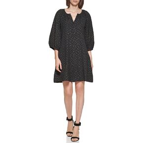 Calvin Klein Women's Puff Sleeve Metalic Poka Dots Midi in Saudi Arabia