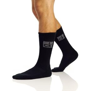 جوارب كالفن كلاين Scotty Big Logo Cushion Crew للرجال - 3 حزمة، أسود، كبير in Saudi Arabia