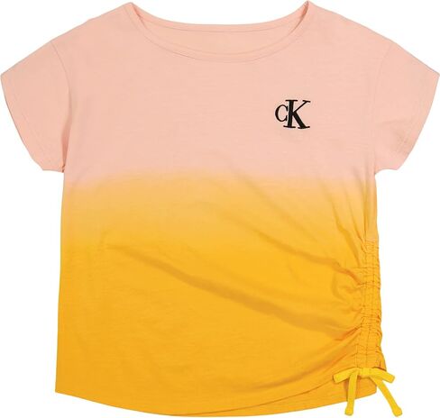 Calvin Klein Girls' Short Sleeve Tie Front Knot Graphic T-Shirt in Saudi Arabia