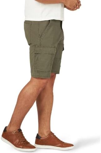 Wrangler Men's Relaxed Fit Cargo Shorts with Stretch Olive Green 32 in Saudi Arabia