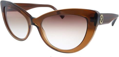 Versace VE 4388 53240P Transparent Brown Plastic Butterfly Sunglasses Orange Gradient Lens in Saudi Arabia