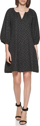 Calvin Klein Women's Puff Sleeve Metalic Poka Dots Midi in Saudi Arabia