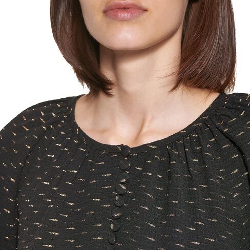 Calvin Klein Women's Puff Sleeve Metalic Poka Dots Midi in Saudi Arabia