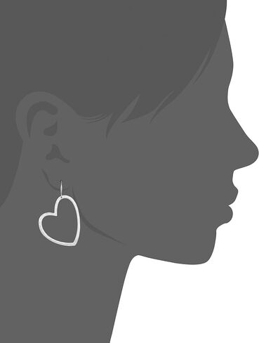 Robert Lee Morris Women's Hammered Heart Gypsy Hoop Drop Earrings, Shiny Silver, One Size in Saudi Arabia