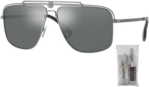 Versace VE2242 Rectangle Sunglasses for Men + BUNDLE With Designer iWear Complimentary Eyewear Kit in Saudi Arabia
