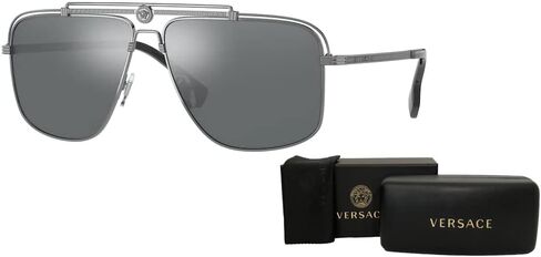 Versace VE2242 Rectangle Sunglasses for Men + BUNDLE With Designer iWear Complimentary Eyewear Kit in Saudi Arabia