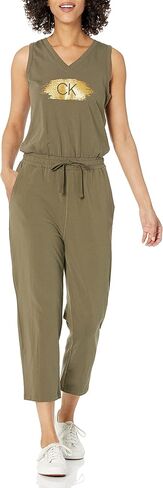Calvin Klein womens Classic V-neck Sleeveless Jumpsuit Romper in Saudi Arabia