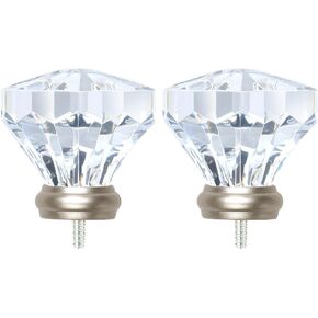 لمسات نهائية مزخرفة من KAMANINA لقضبان الستائر مقاس 3/4 و5/8 بوصة، وقضبان ستائر من الألماس الأكريليك، باللون الأسود، مجموعة من 2، برغي قياسي M6 in Kuwait