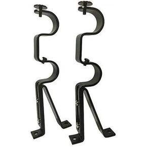 TEJATAN - دعامات قضبان ستائر مزدوجة - قطر 1 بوصة، فضي (مجموعة من 2) (يمكن أن تُعرف أيضًا باسم - مجموعة دعامات قضيب ستائر مزدوجة للستائر/دعامة قابلة للتعديل لقضيب الستارة المزدوج) in Kuwait