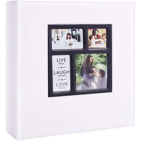 Artmag Photo Picutre Album 4x6 500 صورة، غطاء جلدي ذو سعة كبيرة للغاية ألبومات صور الزفاف العائلية تحمل 500 صورة أفقية ورأسية 4x6 مع صفحات سوداء (بيج) in Kuwait